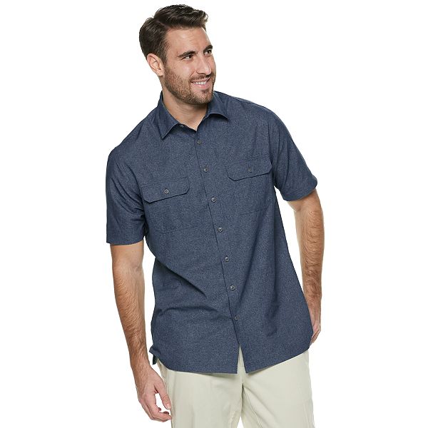 Big & Tall Croft & Barrow® Classic-Fit Heather Mesh Quick-Dry Button ...