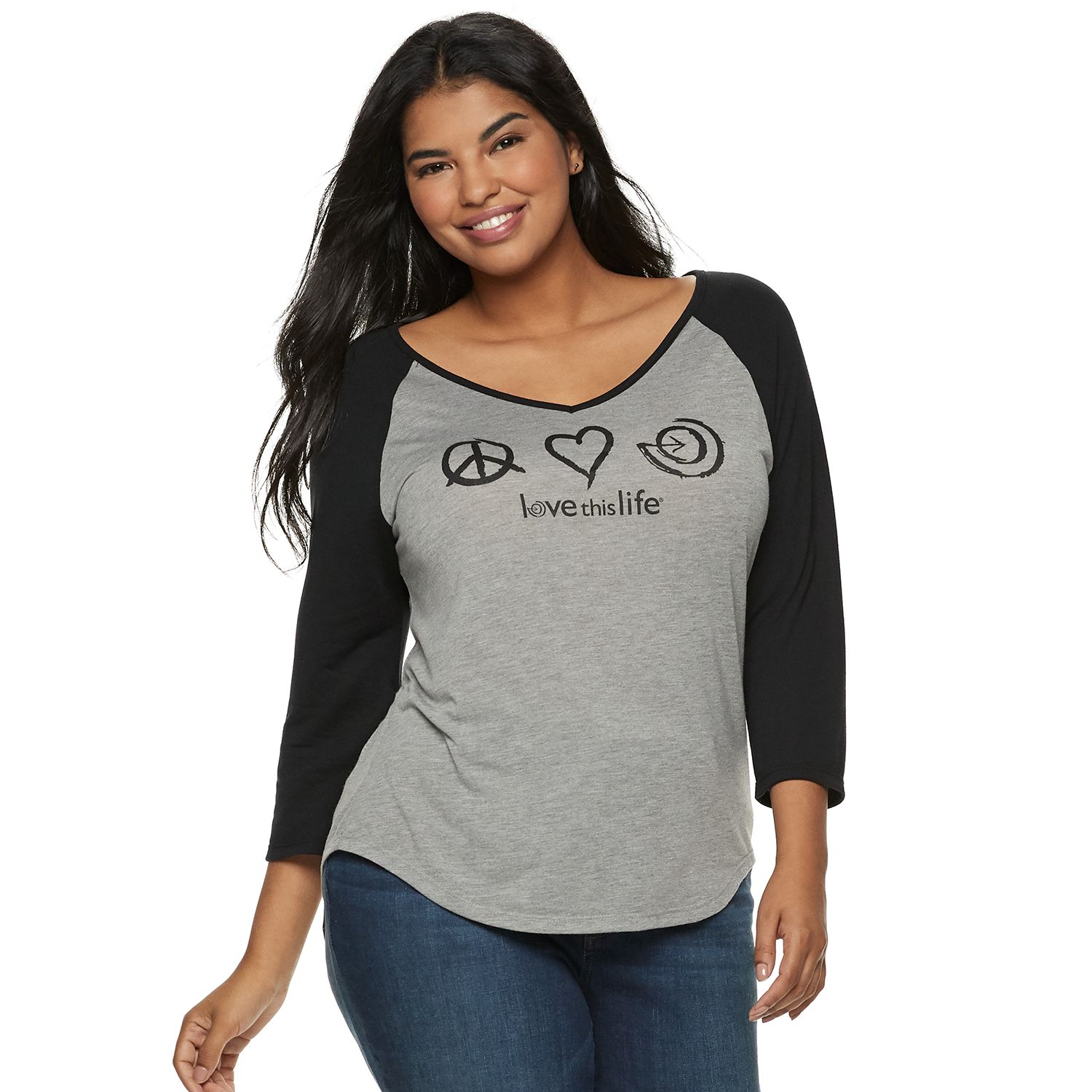 plus size raglan tee