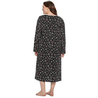 Plus Size Croft & Barrow® Printed Crewneck Nightgown