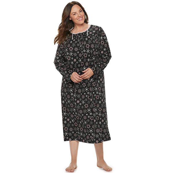 Plus Size Croft & Barrow® Printed Crewneck Nightgown