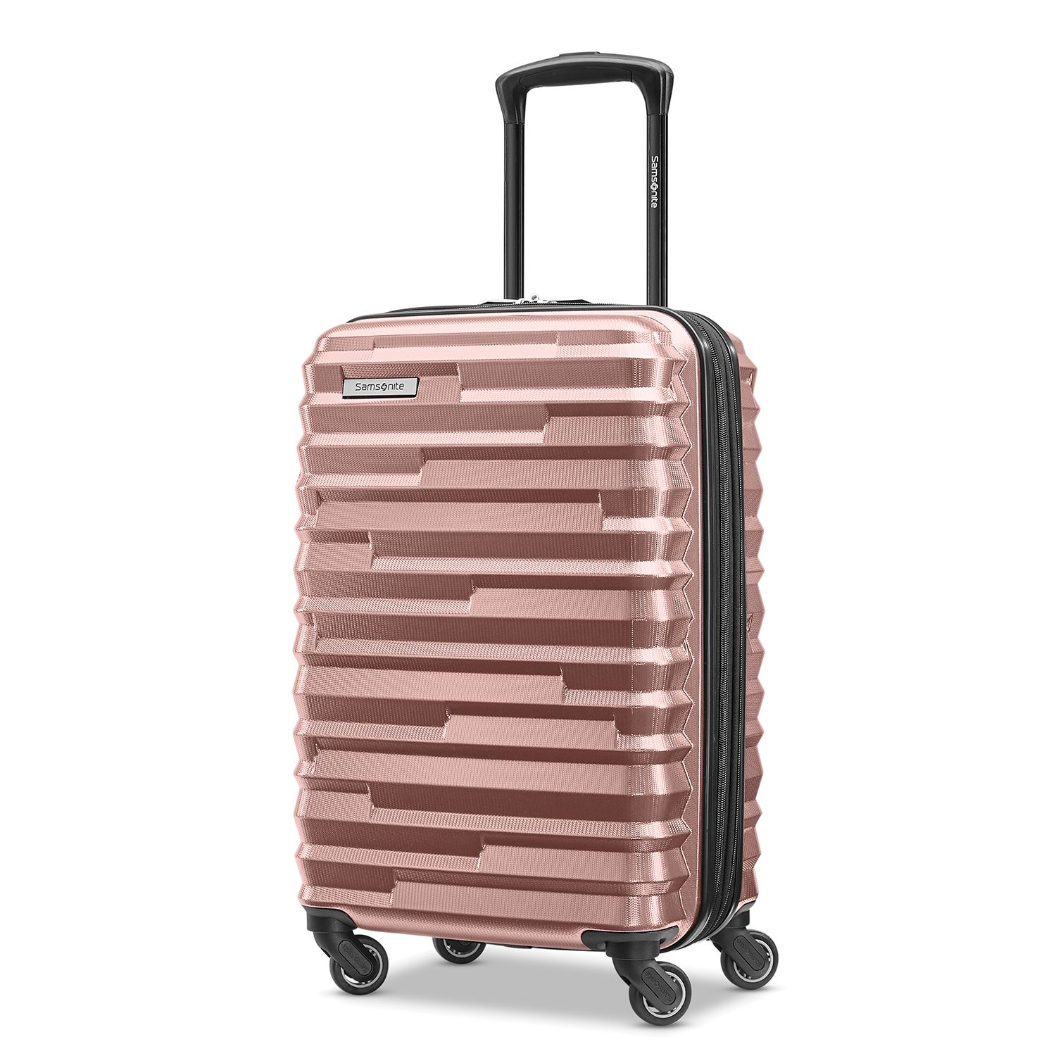 pink and gold suitcase