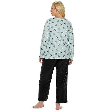 Plus Size Sonoma Goods For Life® Fleece Sleep Top & Pants Pajama Set