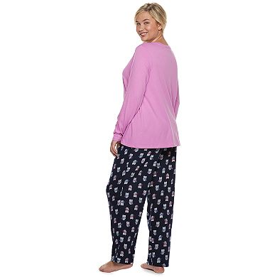 Plus Size Sonoma Goods For Life® Sleep Tee & Printed Fleece Pants Pajama Set