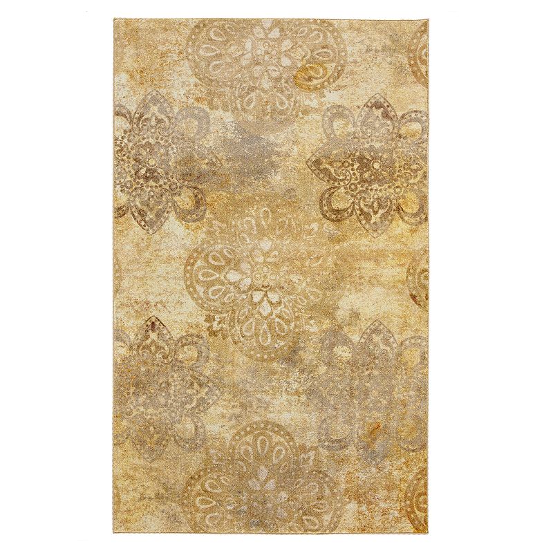 Mohawk Home Prismatic Hastings Distressed Medallion Rug, Beig/Green, 5X8 Ft