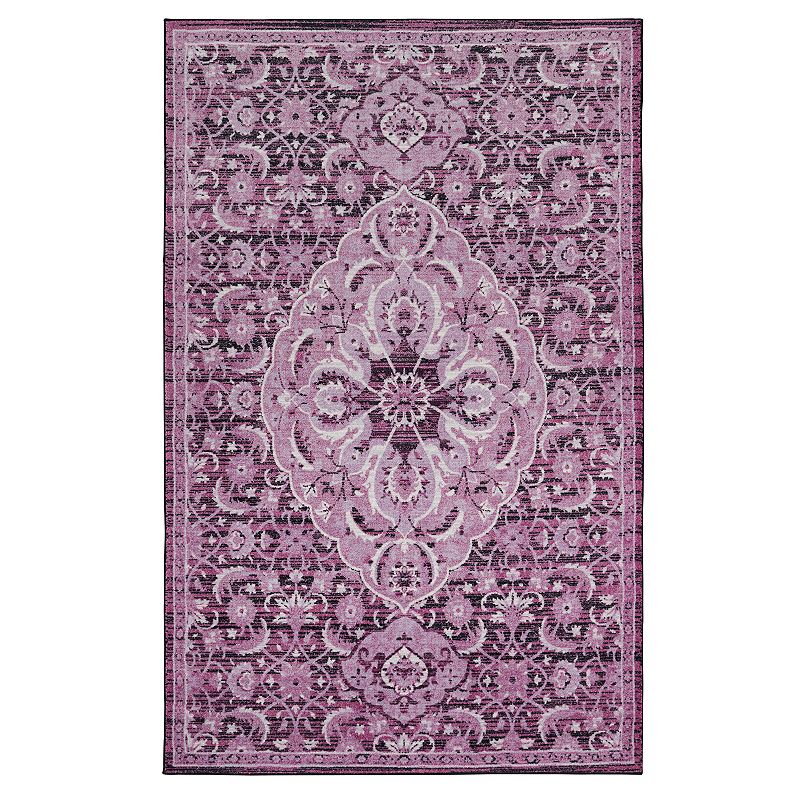 Mohawk Home Prismatic Hayden Framed Medallion Rug, Purple, 8X10 Ft