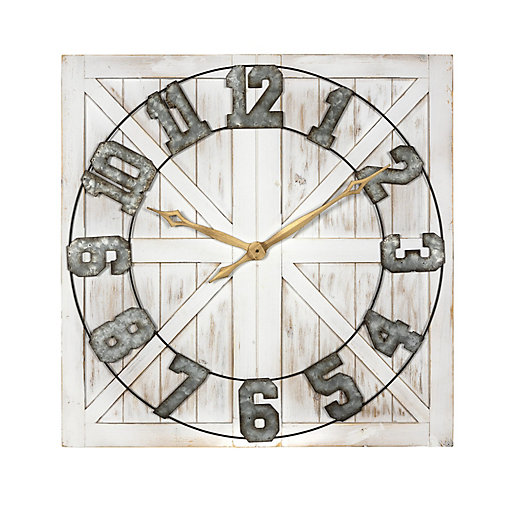 Home Sweet Farmhouse Wall Clock Home Sweet Quote Rustic Farmhouse Country Design Wooden Round Clock Wall Decor for Home Office School 12 Inch Battery Operated Gift Wall Hanging Clock