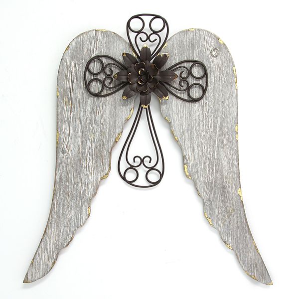 Stratton Home Decor Angel Wing Cross Wall - Angel Wings Home Decor