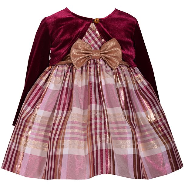 Baby girl bonnie hotsell jean velvet plaid dress