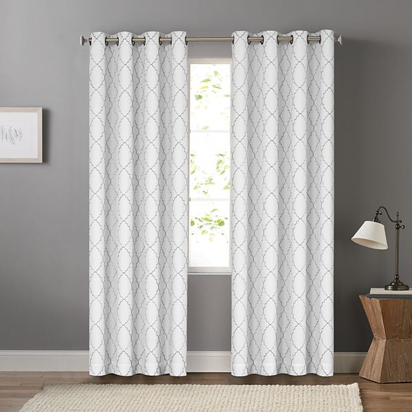 Sonoma Goods For Life® 2-pack Embroidered Dynasty Blackout Curtain - White Gray (50X108)