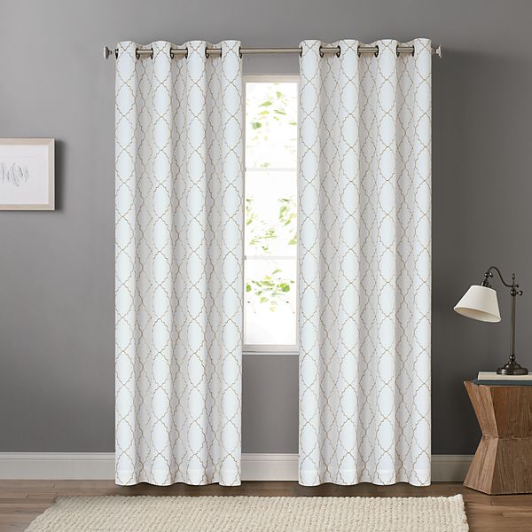 Sonoma Goods For Life® 2-pack Embroidered Dynasty Blackout Curtain - White Khaki (50X84)