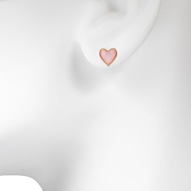 LC Lauren Conrad Gold Tone Heart Stud Earrings