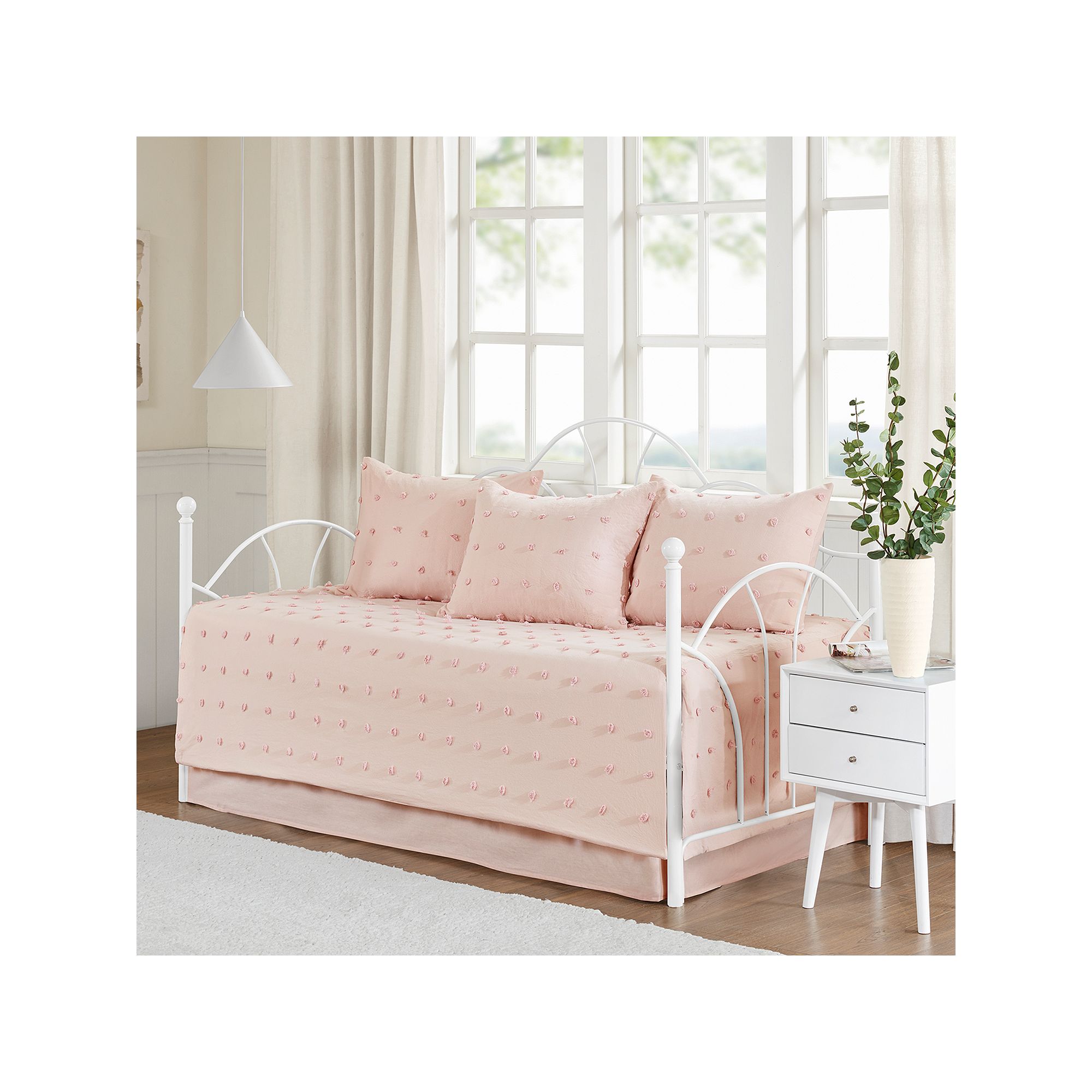 Madison Park Maize Cotton Jacquard Daybed Cover Set, Pink