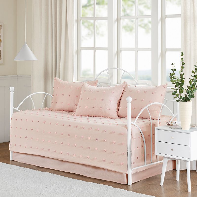 Madison Park Maize Cotton Jacquard Daybed Cover Set, Pink, DAYBED REG