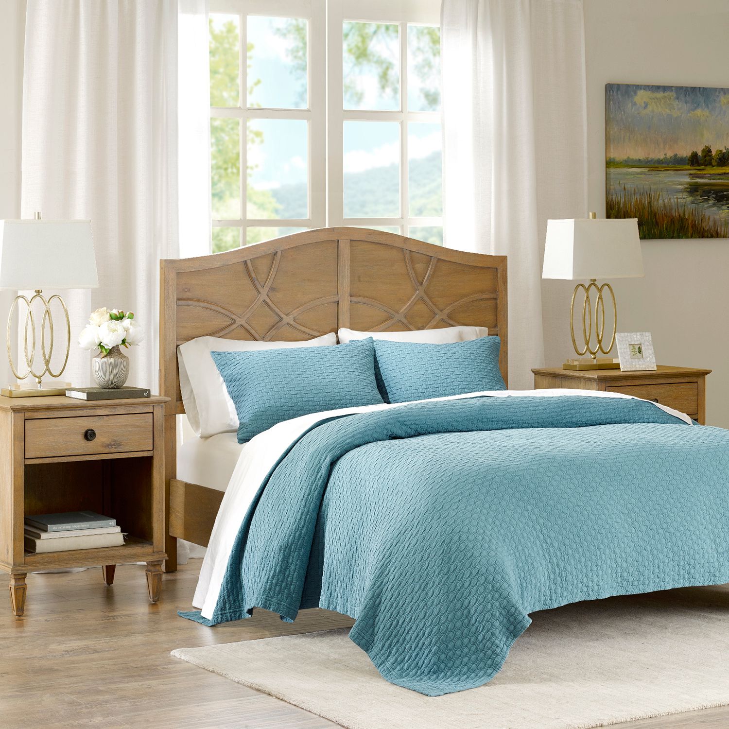 turquoise matelasse coverlet