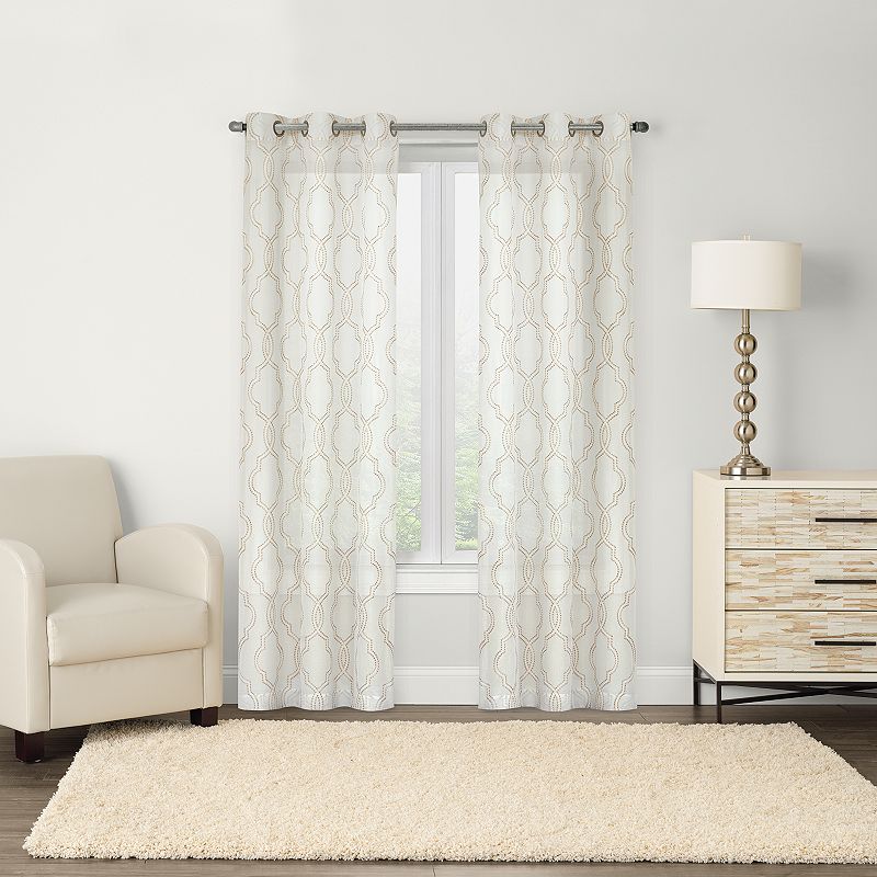 Sonoma Goods For Life Sumner 2-pack Trellis Embroidery Window Curtains, Mul
