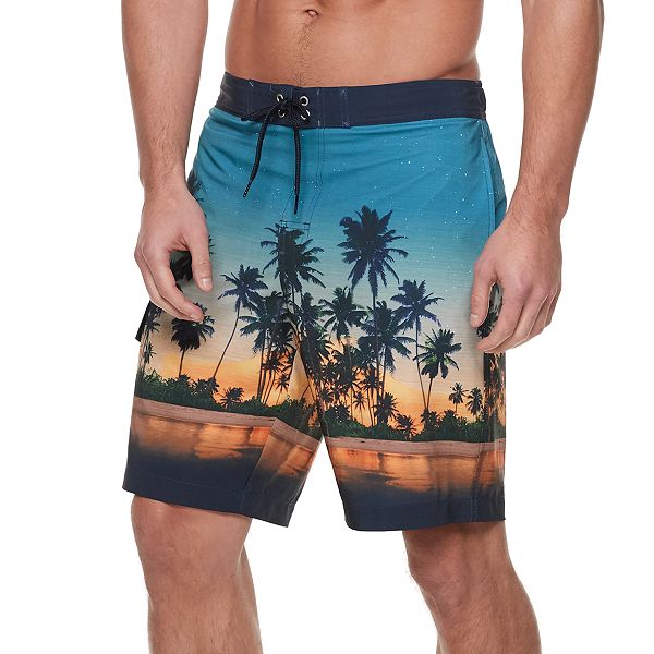 Kohls Mens Swim Shorts Blue XL Teal Pockets Elastic Waist Mesh Brief  Boardshorts