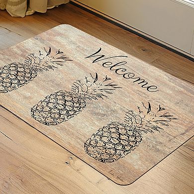 "Welcome" Pineapple Neoprene Kitchen Mat - 22" x 31"