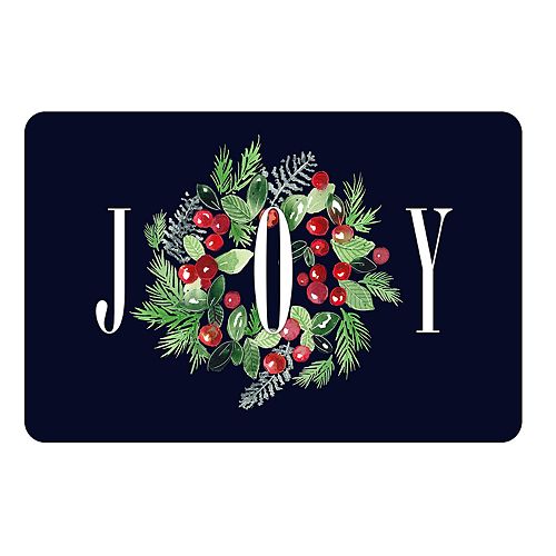 "Joy" Christmas Wreath Neoprene Kitchen Mat 22" x 31"