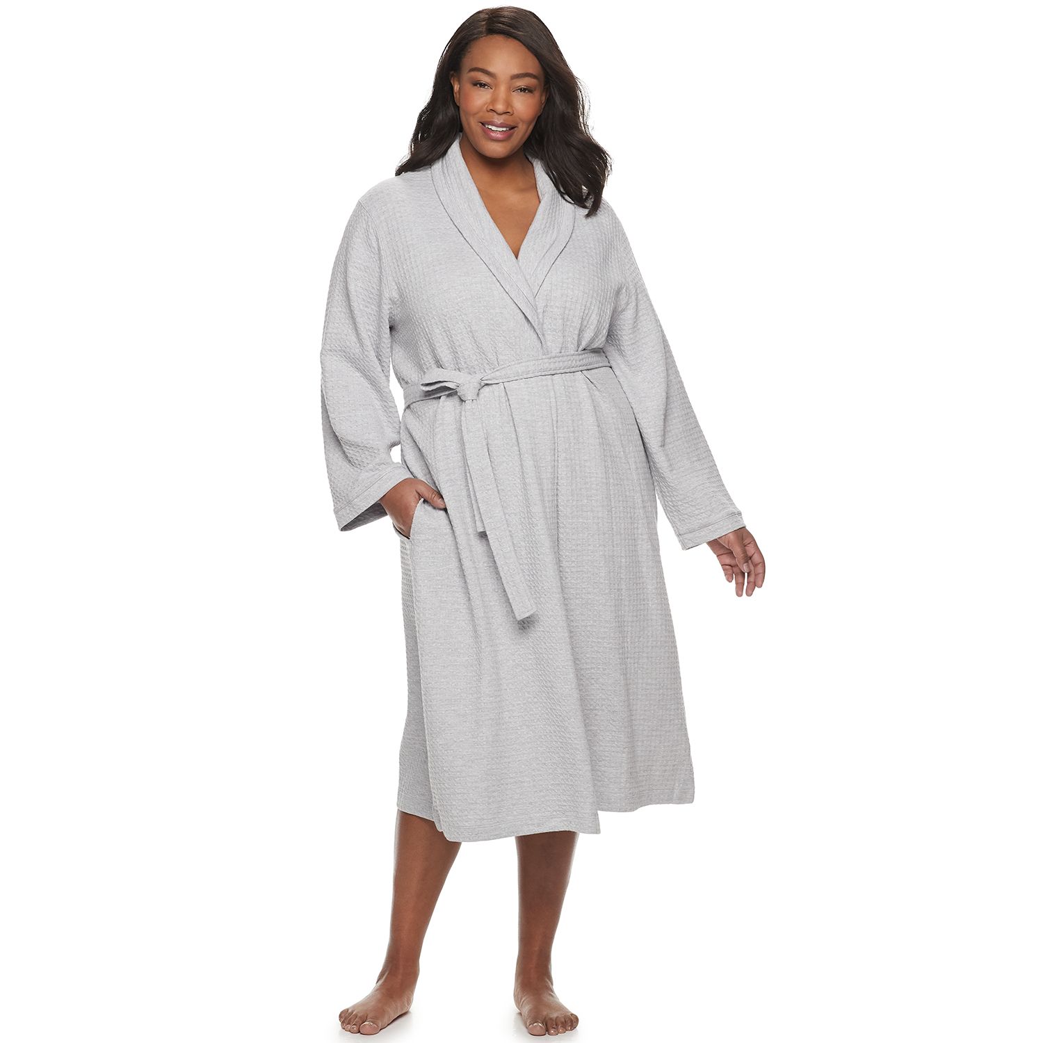 plus size waffle dressing gown