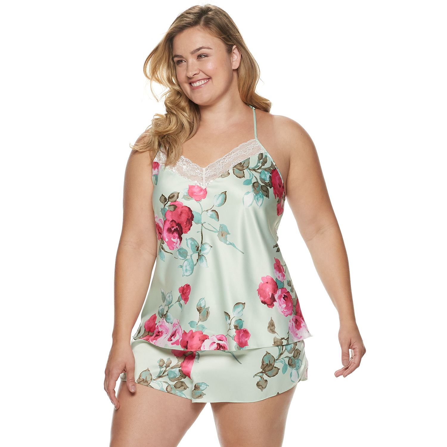 plus size satin pajama short sets