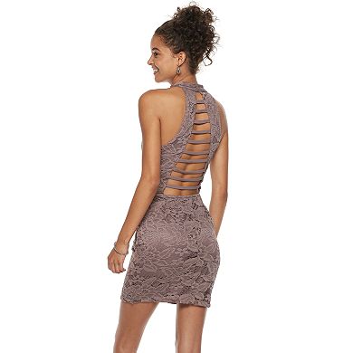 Juniors' Speechless Lace Bodycon Dress