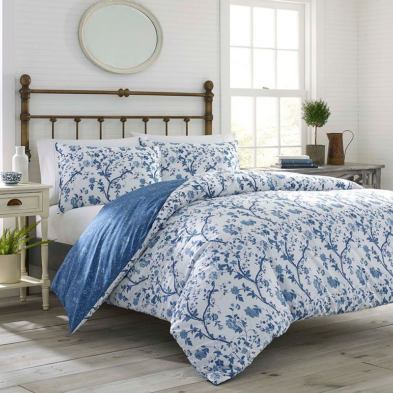 Laura Ashley Lifestyles Elise Duvet Cover Set, Blue, Twin