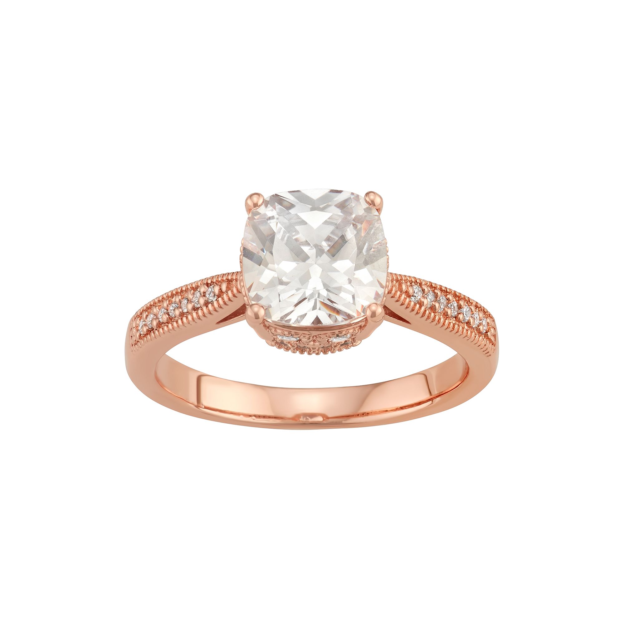 Lily & Lace 14k Rose Gold Over Bronze Cubic Zirconia Ring, Womens, Size: 7