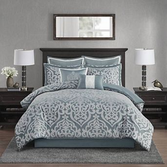 Madison Park Dillon 8 pc Jacquard Comforter Set with Throw Pillows