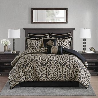 Madison Park Dillon 8 pc Jacquard Comforter Set with Throw Pillows