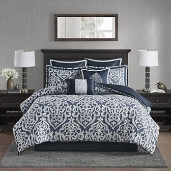 Madison Park Dillon 8 pc Jacquard Comforter Set with Throw Pillows
