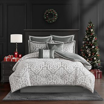 Madison Park Dillon 8 pc Jacquard Comforter Set with Throw Pillows