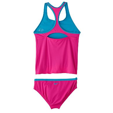 Girls 7-16 Nike Racerback Tankini Top & Bottoms Swimsuit Set