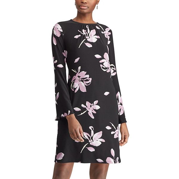 Petite Chaps Floral BellSleeve Shift Dress