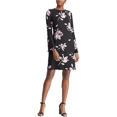 Petite Chaps Floral Bell-Sleeve Shift Dress