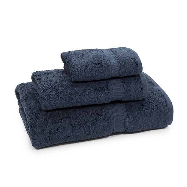 Linum Home Textiles Soft Twist Turkish Cotton 3 Piece Towel Set, Blue