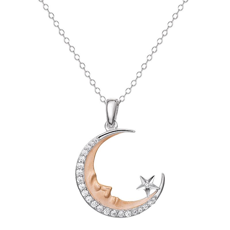 Hallmark Cubic Zirconia Half Moon Pendant, Womens, Size: 18, White