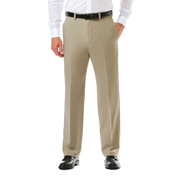 Haggar Mens Cool 18 Pro Classic Fit Flat Front Expandable Waist Pant 