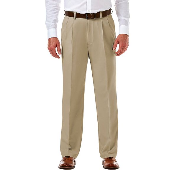 Men's Haggar® Cool 18® PRO Classic-Fit Wrinkle-Free Pleated Expandable  Waist Pants