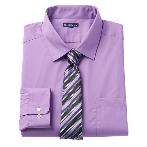Men's Croft & Barrow® ClassicFit Dress Shirt and Patterned Tie Boxed Set