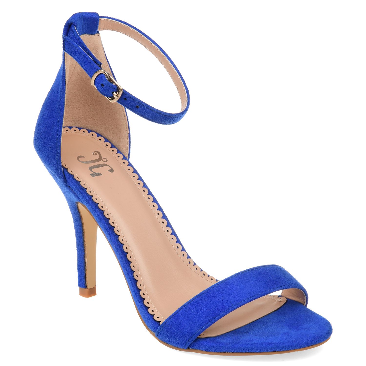 bright blue strappy heels