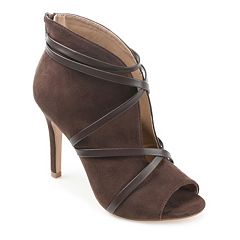 New Women's Brown Ruched Ankle Boots Size 11 Block Heels Booties NWOB A4905