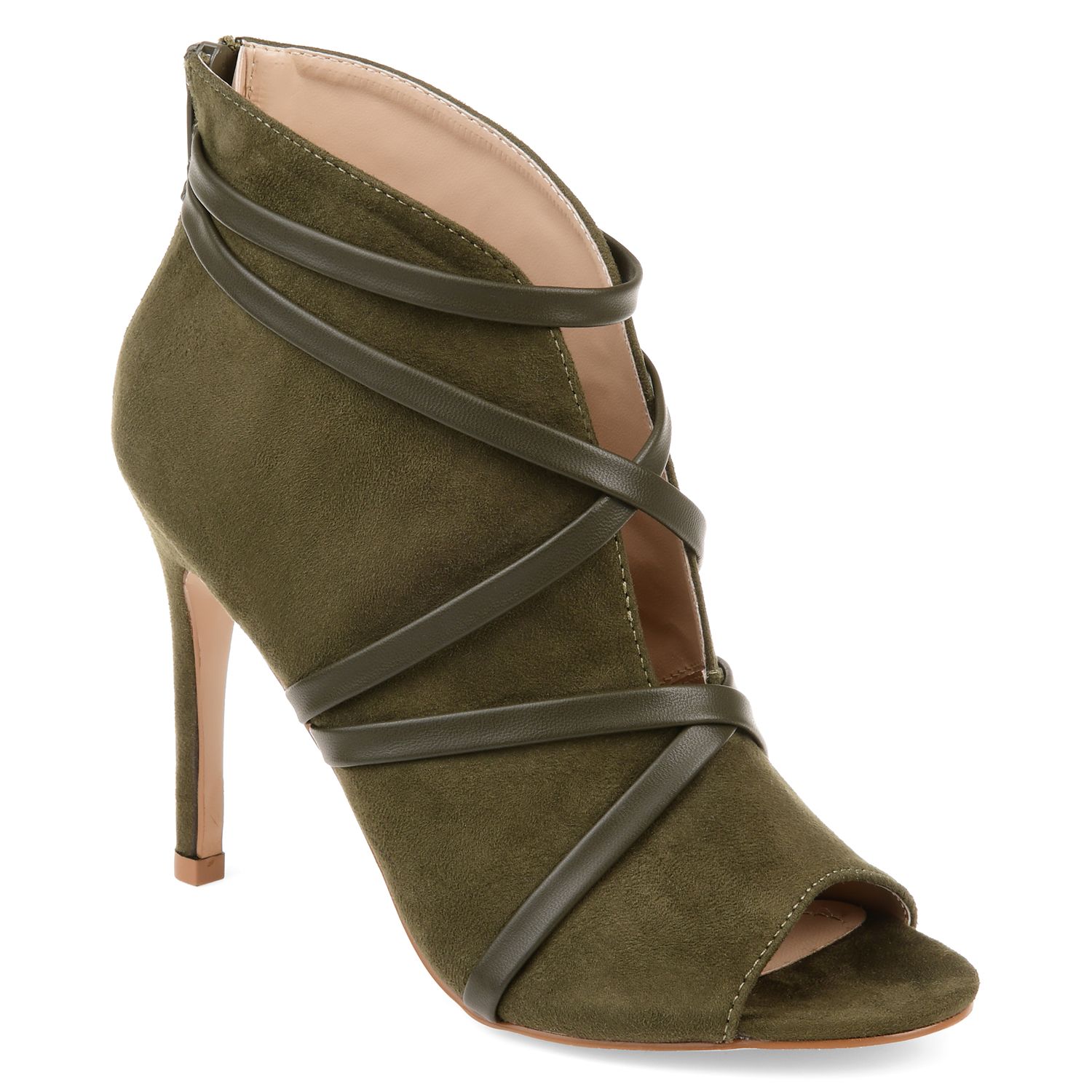army green high heel shoes