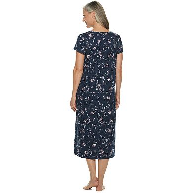 Women's Croft & Barrow® Smocked Long Nightgown