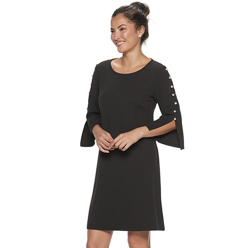 women's nina leonard textured lace sheath dress