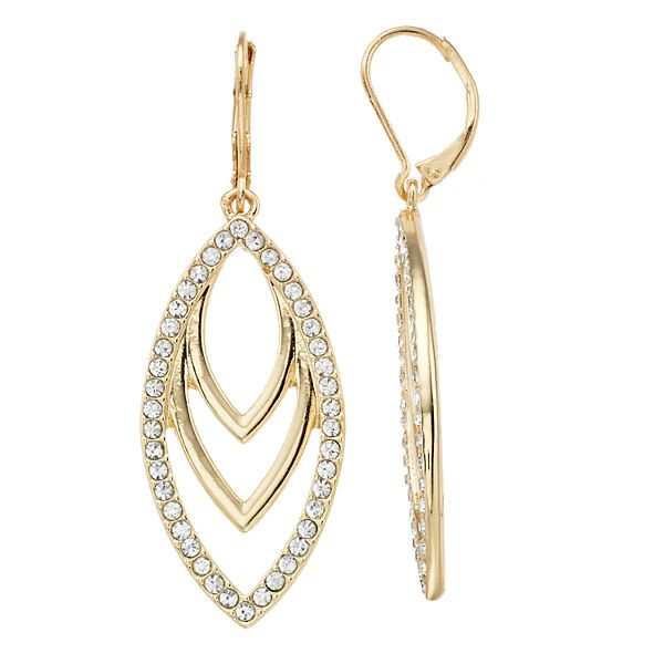 Rhinestone Detail Marquise Drop Earrings