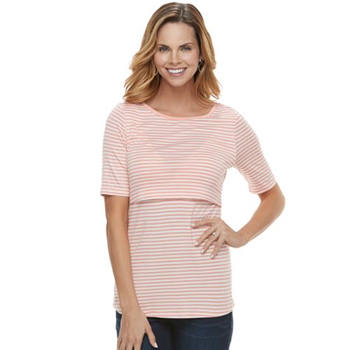 Maternity aglow Elbow Sleeve Nursing Top