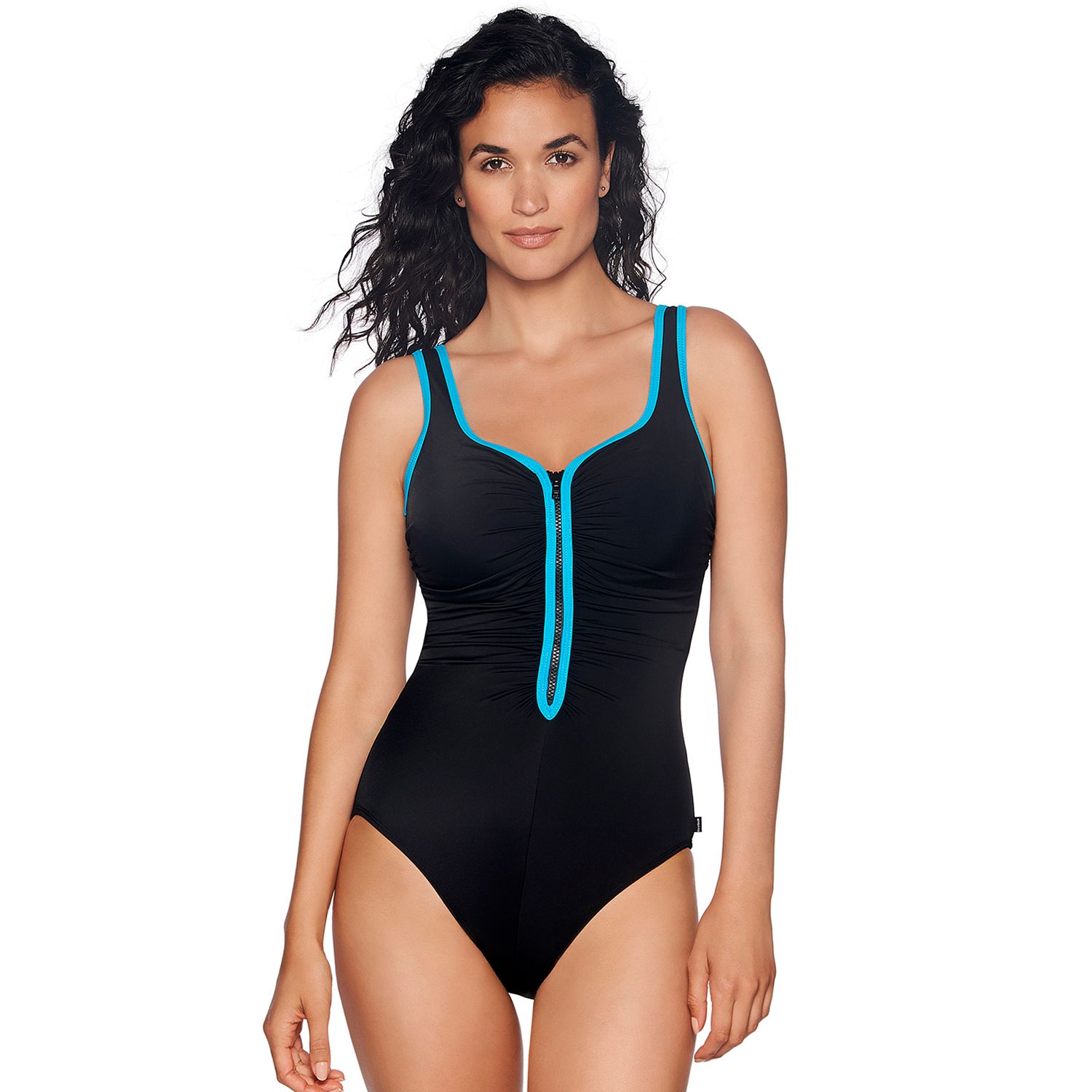 Women's Reebok Zip-Front One-Piece Swimsuit