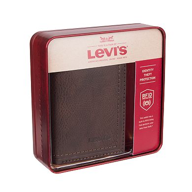 Men's Levi's® RFID-Blocking Trifold Wallet With Zipper Pocket
