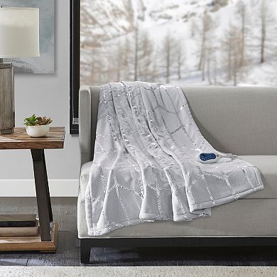 True North by Sleep Philosophy Khloe Metallic Print Heated Throw