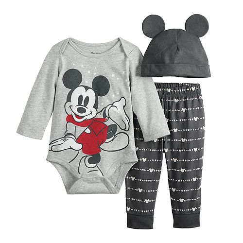 Disney's Mickey Mouse Baby Boy Graphic Bodysuit, Pants & Hat Set by ...